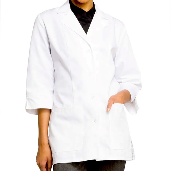 White Cherokee Scrubs 30" 3/4 Sleeve Lab Coat 1470 WHT. Size XS - Picture 3 of 7